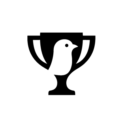 Bird Trophy Negative Space Logo