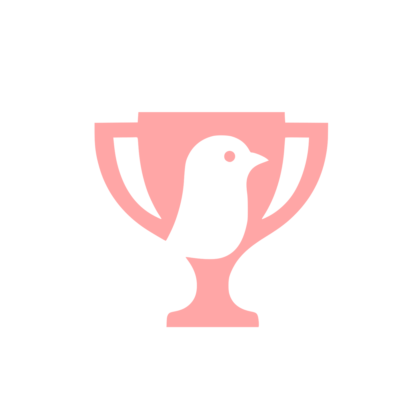 Bird Trophy Negative Space Logo #ffa6a6