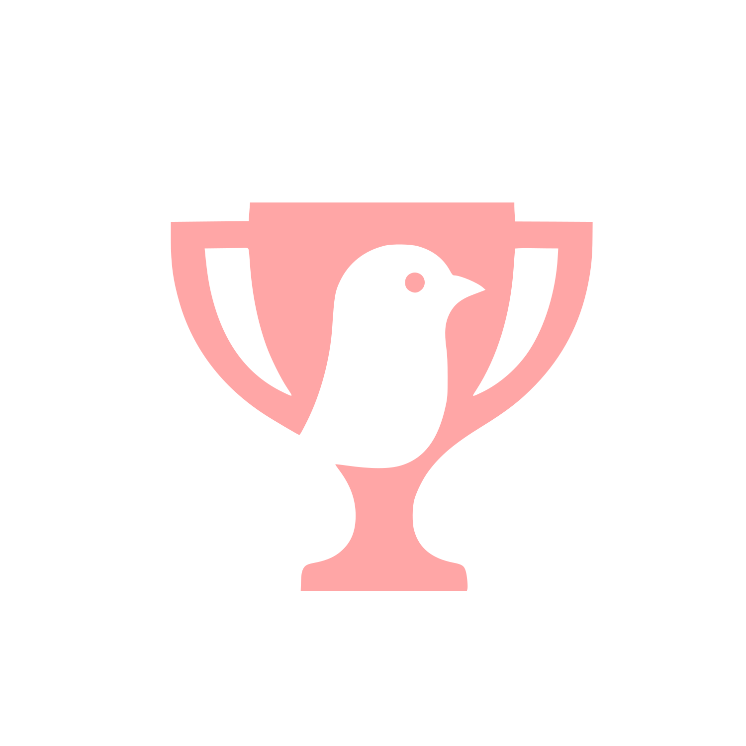Bird Trophy Negative Space Logo #ffa6a6