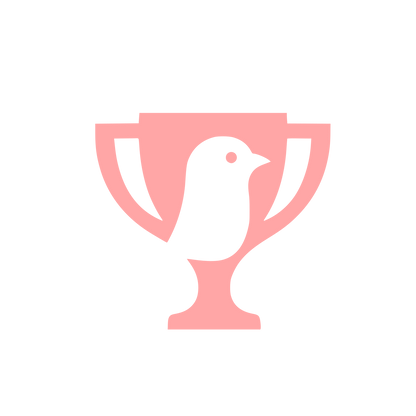 Bird Trophy Negative Space Logo #ffa6a6