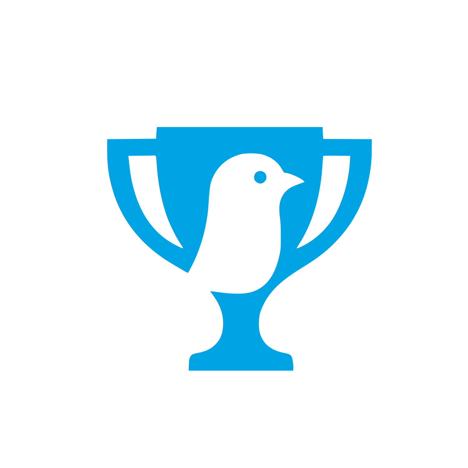 Bird Trophy Negative Space Logo #00a3e4