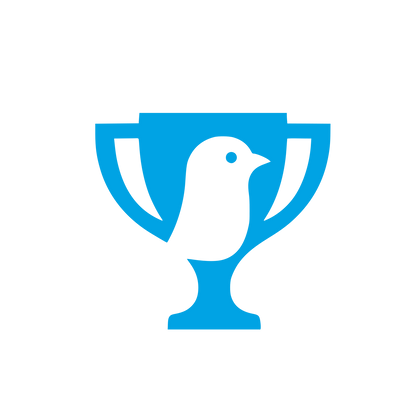 Bird Trophy Negative Space Logo #00a3e4