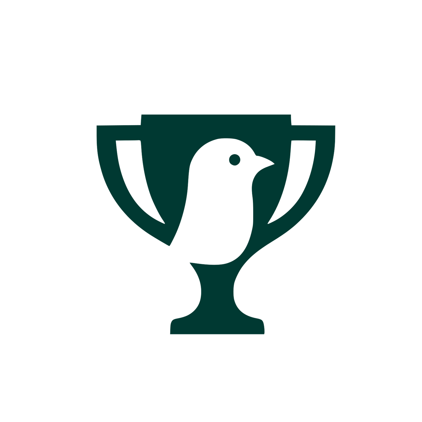 Bird Trophy Negative Space Logo #003932