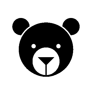 Bauhaus Bear Face Logo