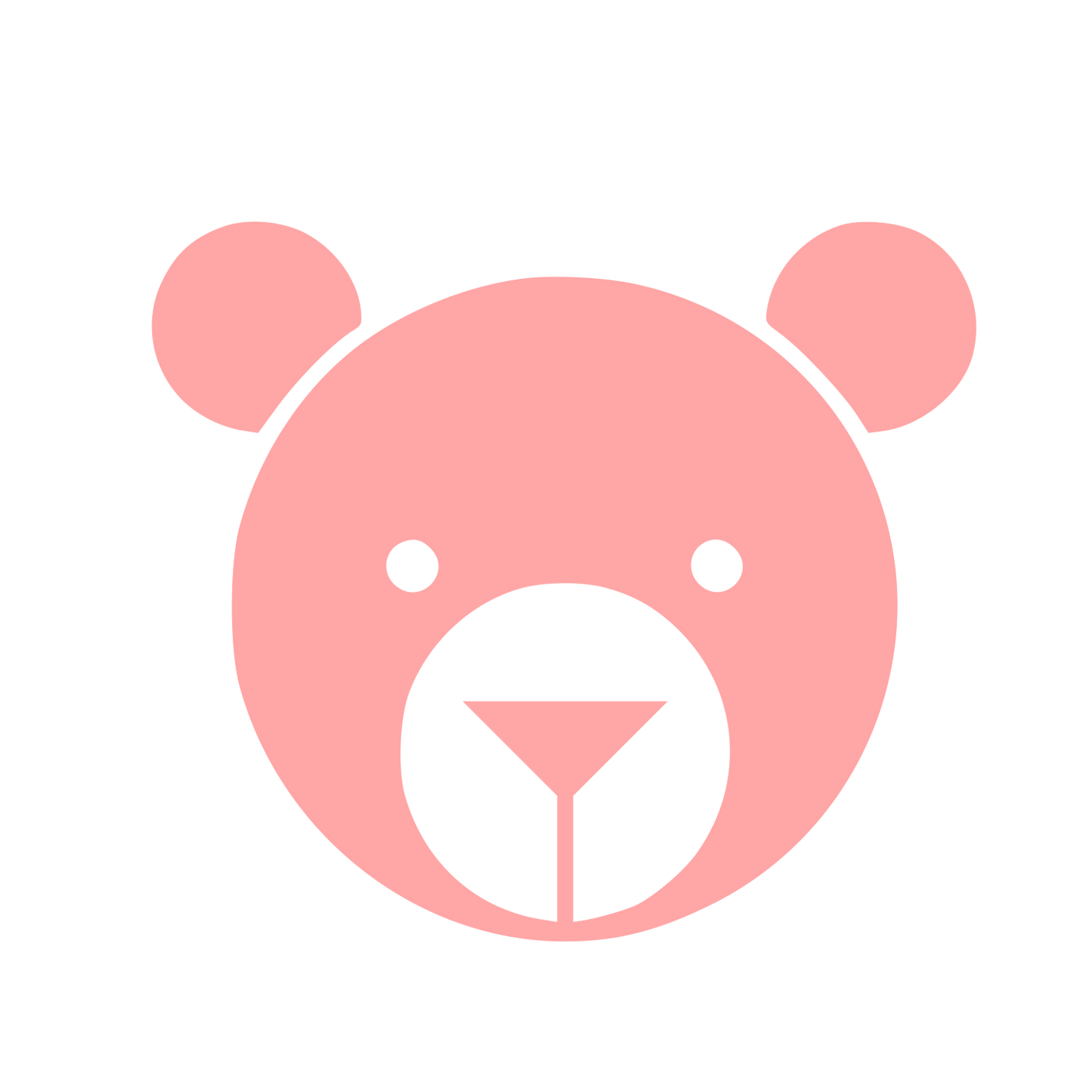 Bauhaus Bear Face Logo #ffa6a6