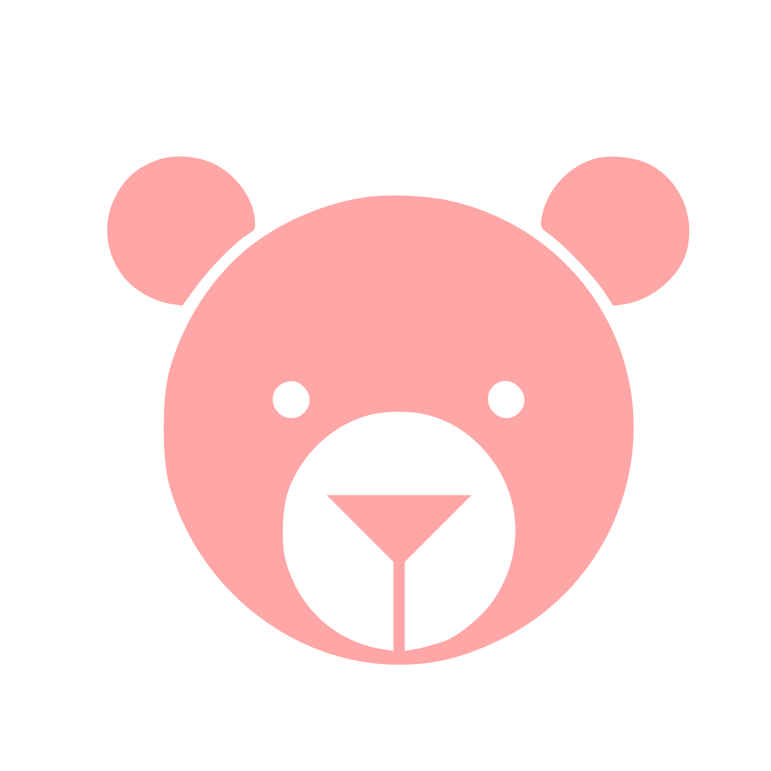 Bauhaus Bear Face Logo #ffa6a6
