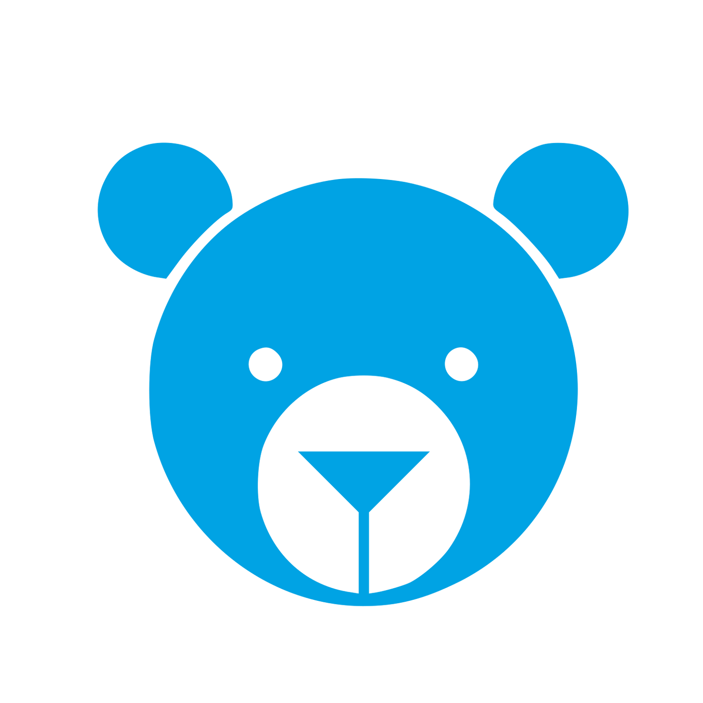 Bauhaus Bear Face Logo #00a3e4