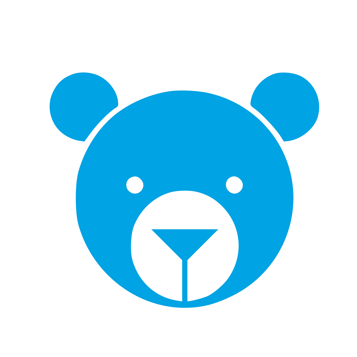 Bauhaus Bear Face Logo #00a3e4