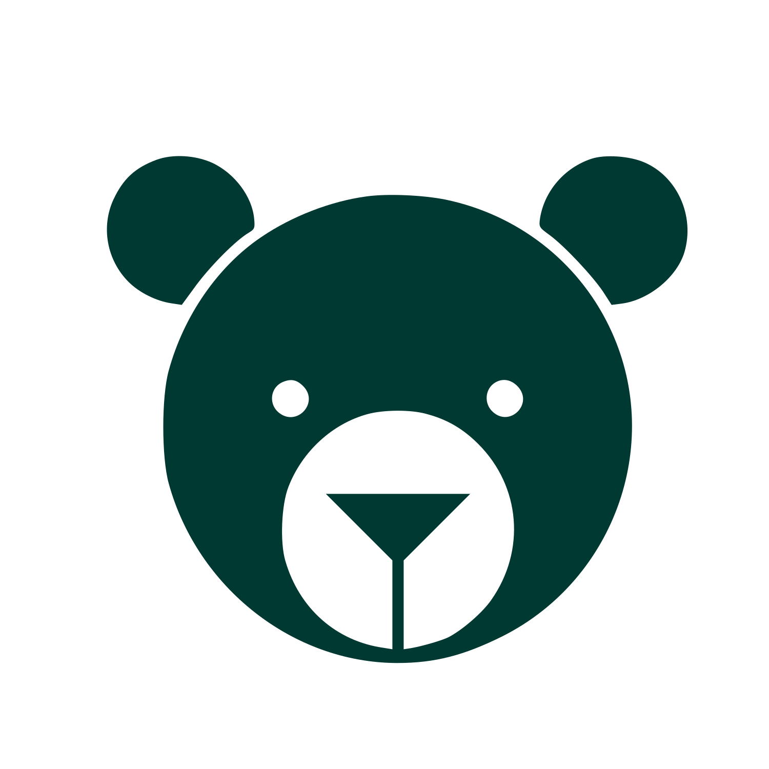 Bauhaus Bear Face Logo #003932