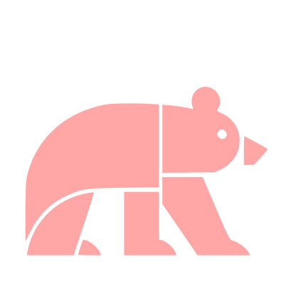 Bauhaus Bear Logo #ffa6a6
