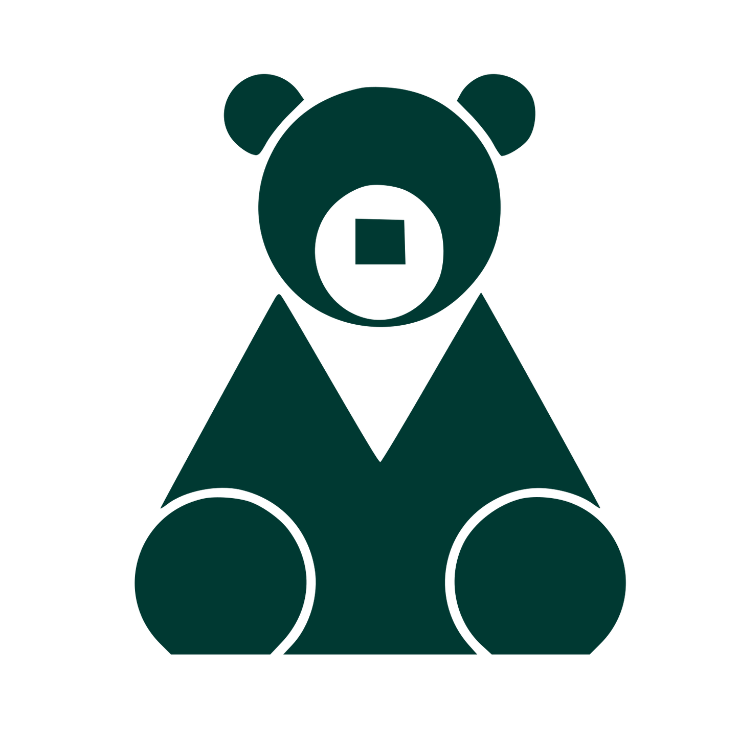 Bauhaus Panda Bear Logo #003932