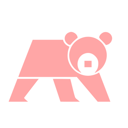 Bauhaus Bear Logo #ffa6a6