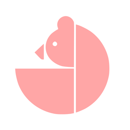 Bauhaus Bear Logo #ffa6a6