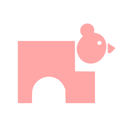Bauhaus Bear Logo #ffa6a6