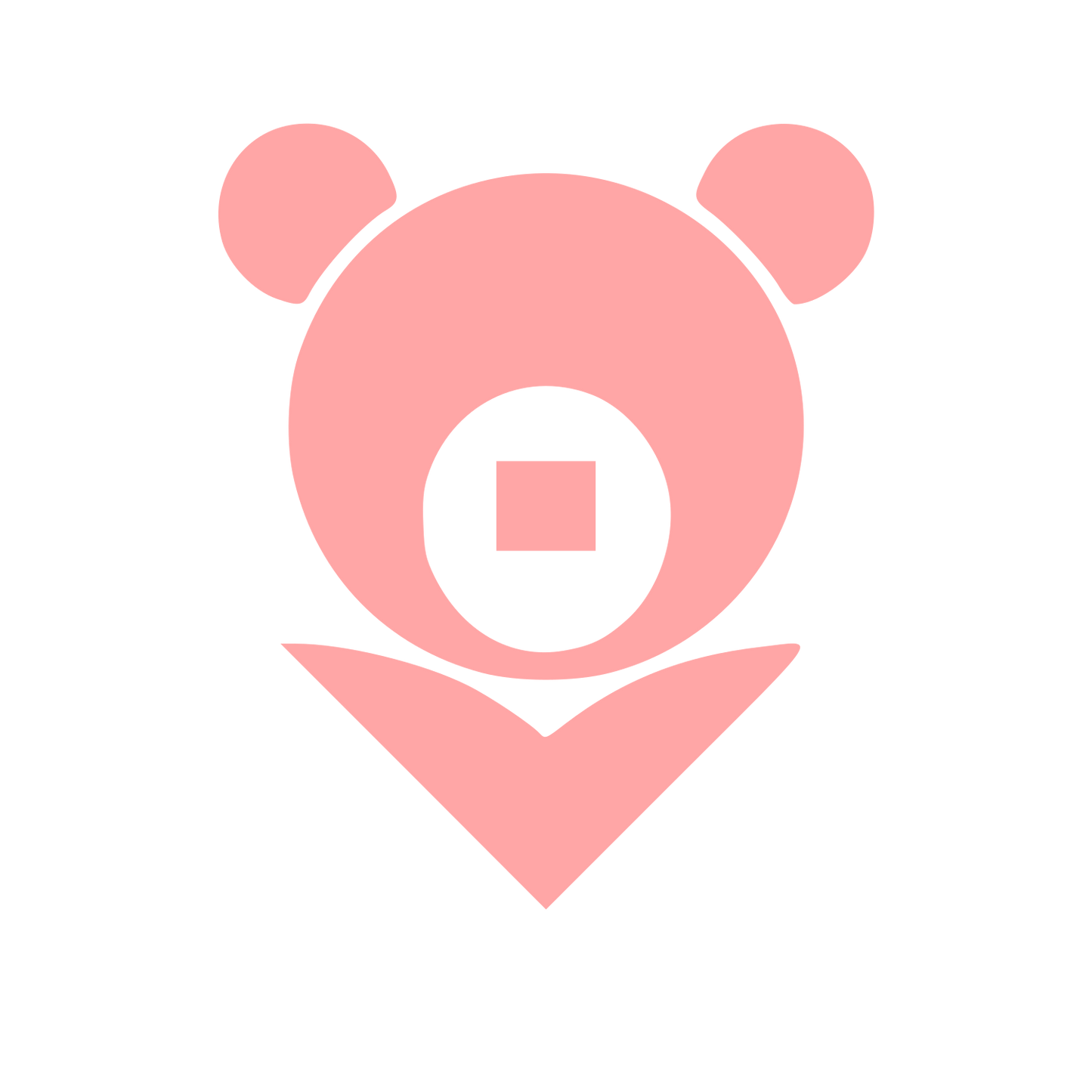 Bauhaus Bear Map Pin Logo #ffa6a6