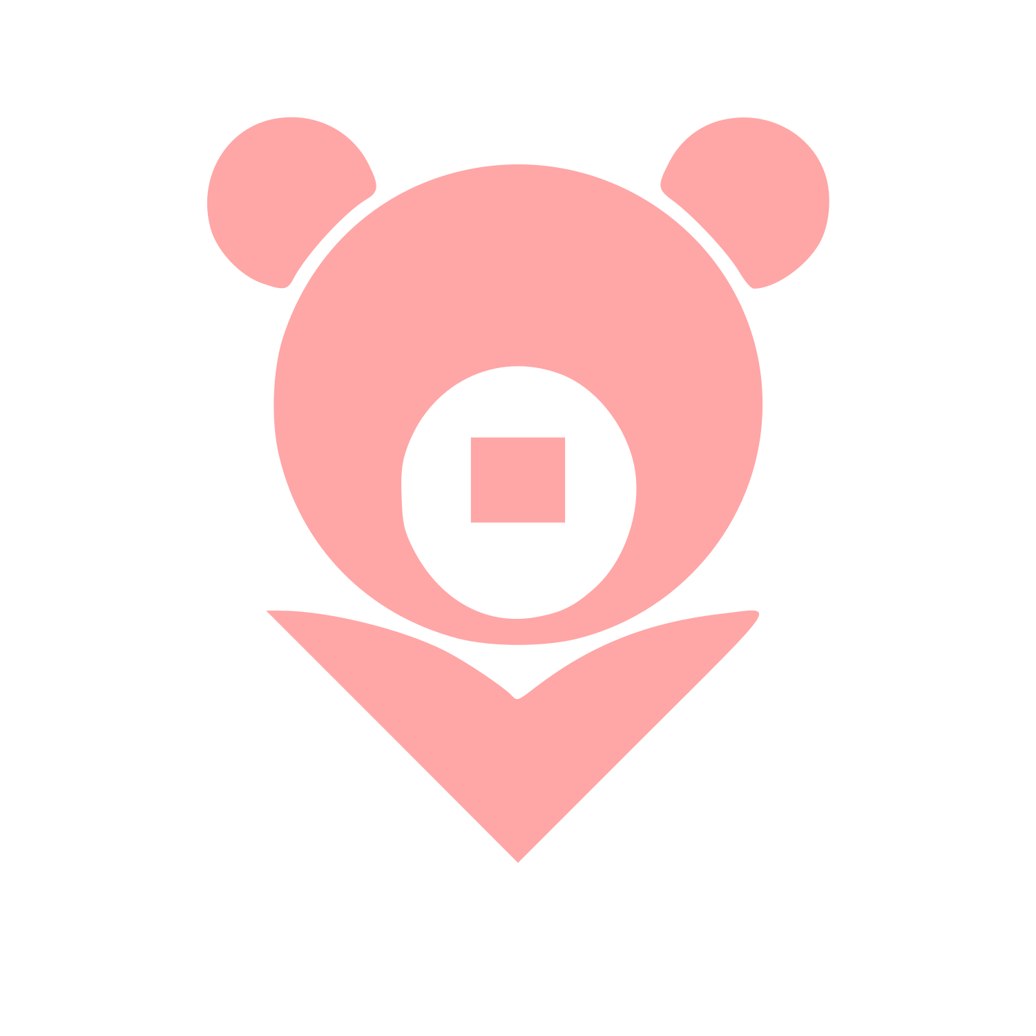 Bauhaus Bear Map Pin Logo #ffa6a6
