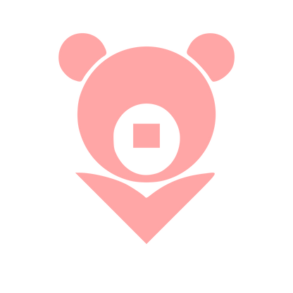 Bauhaus Bear Map Pin Logo #ffa6a6