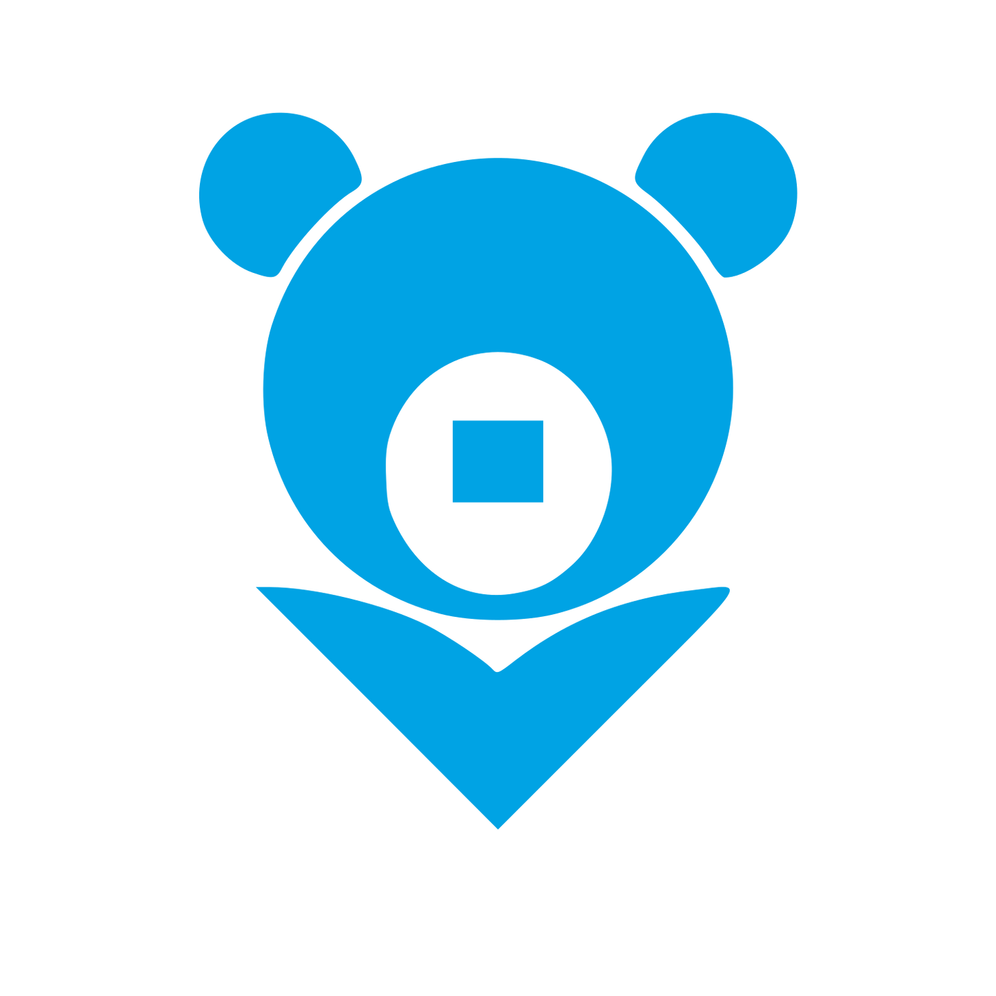 Bauhaus Bear Map Pin Logo #00a3e4