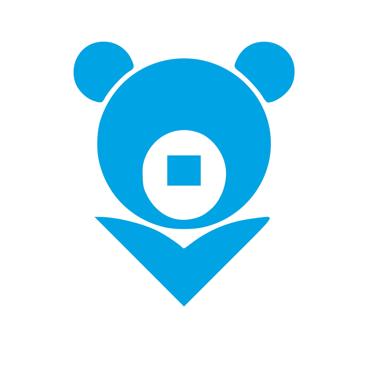 Bauhaus Bear Map Pin Logo #00a3e4