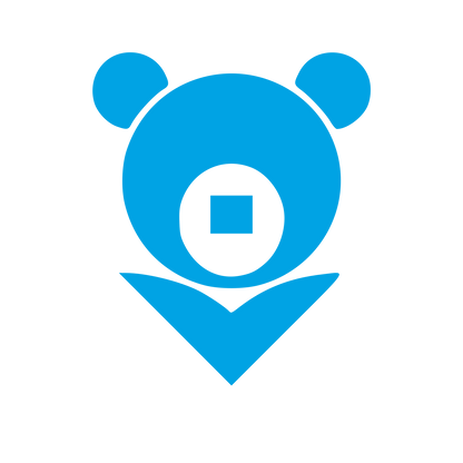 Bauhaus Bear Map Pin Logo #00a3e4