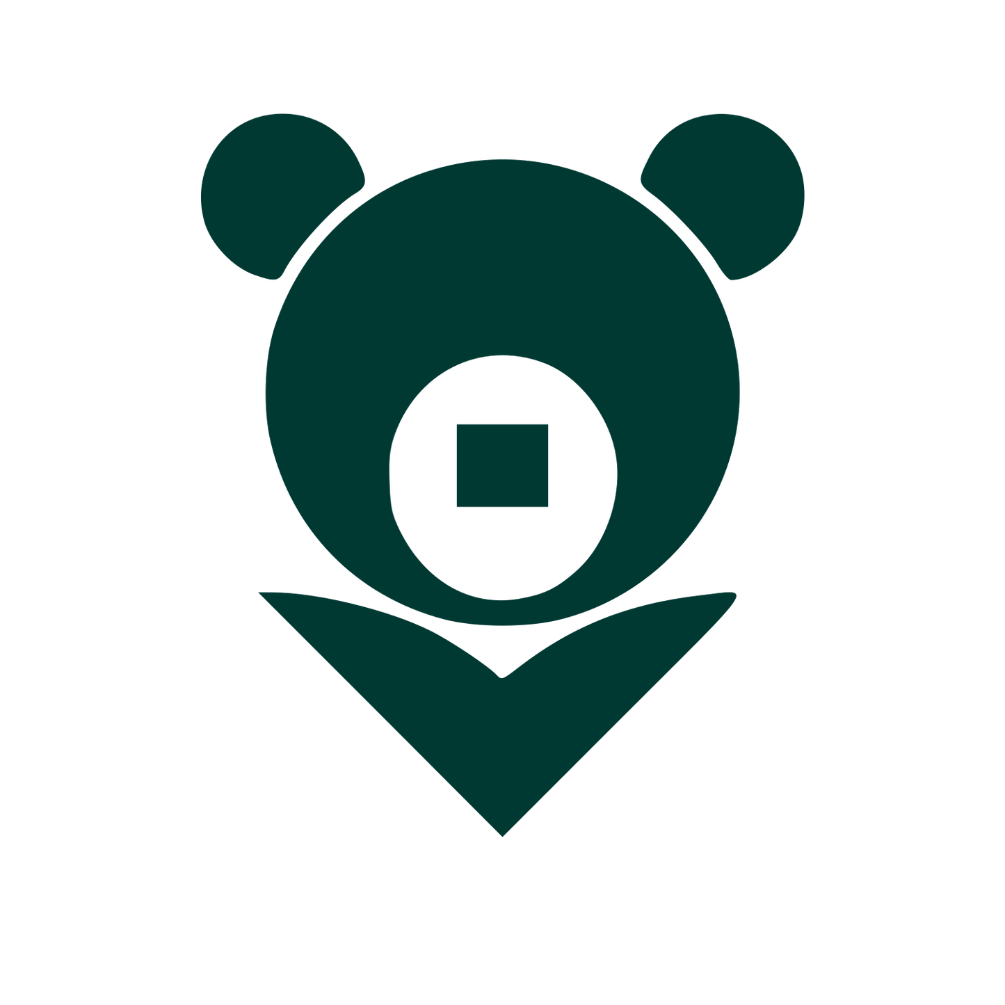 Bauhaus Bear Map Pin Logo #003932