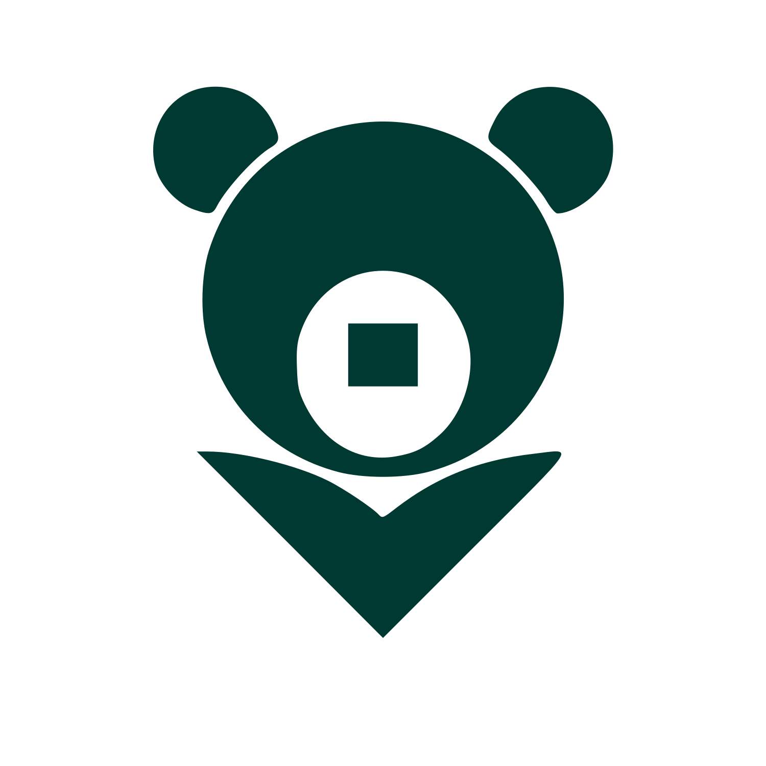 Bauhaus Bear Map Pin Logo #003932