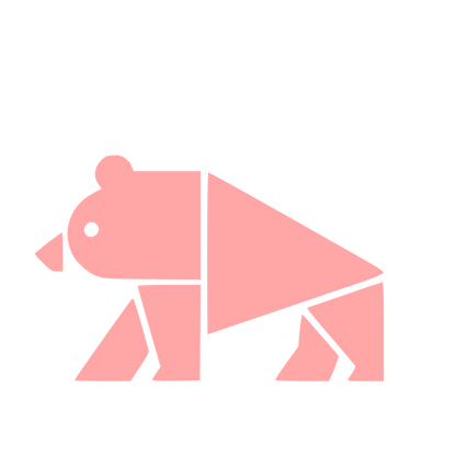 Bauhaus Bear Logo #ffa6a6