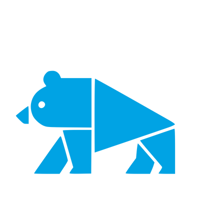 Bauhaus Bear Logo #00a3e4