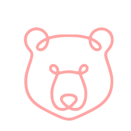 Monoline Bear Face Logo #ffa6a6