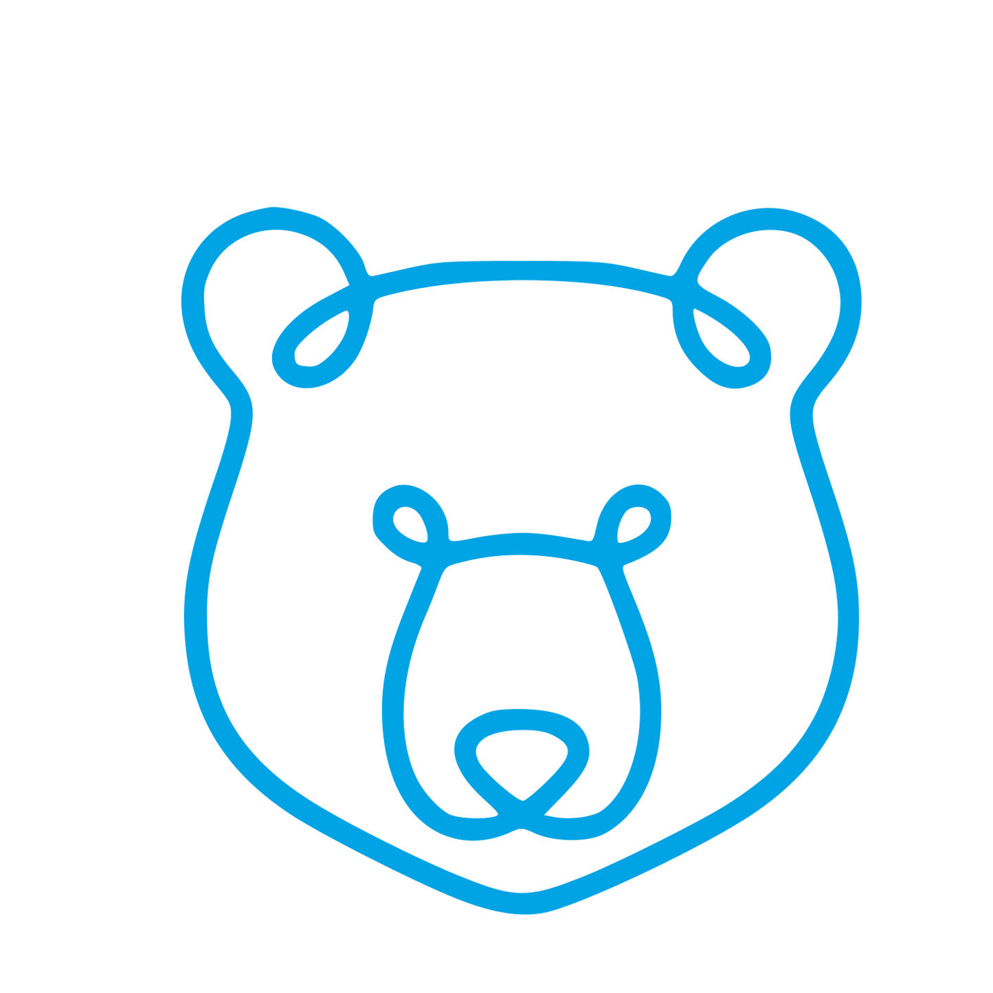 Monoline Bear Face Logo #00a3e4