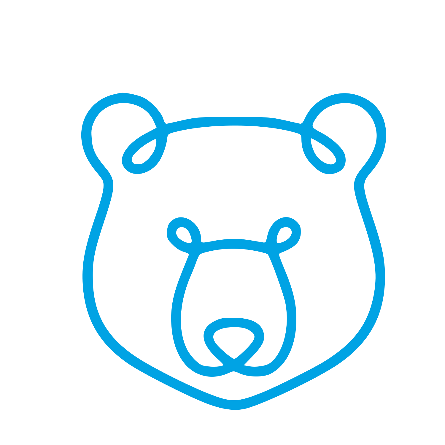 Monoline Bear Face Logo #00a3e4