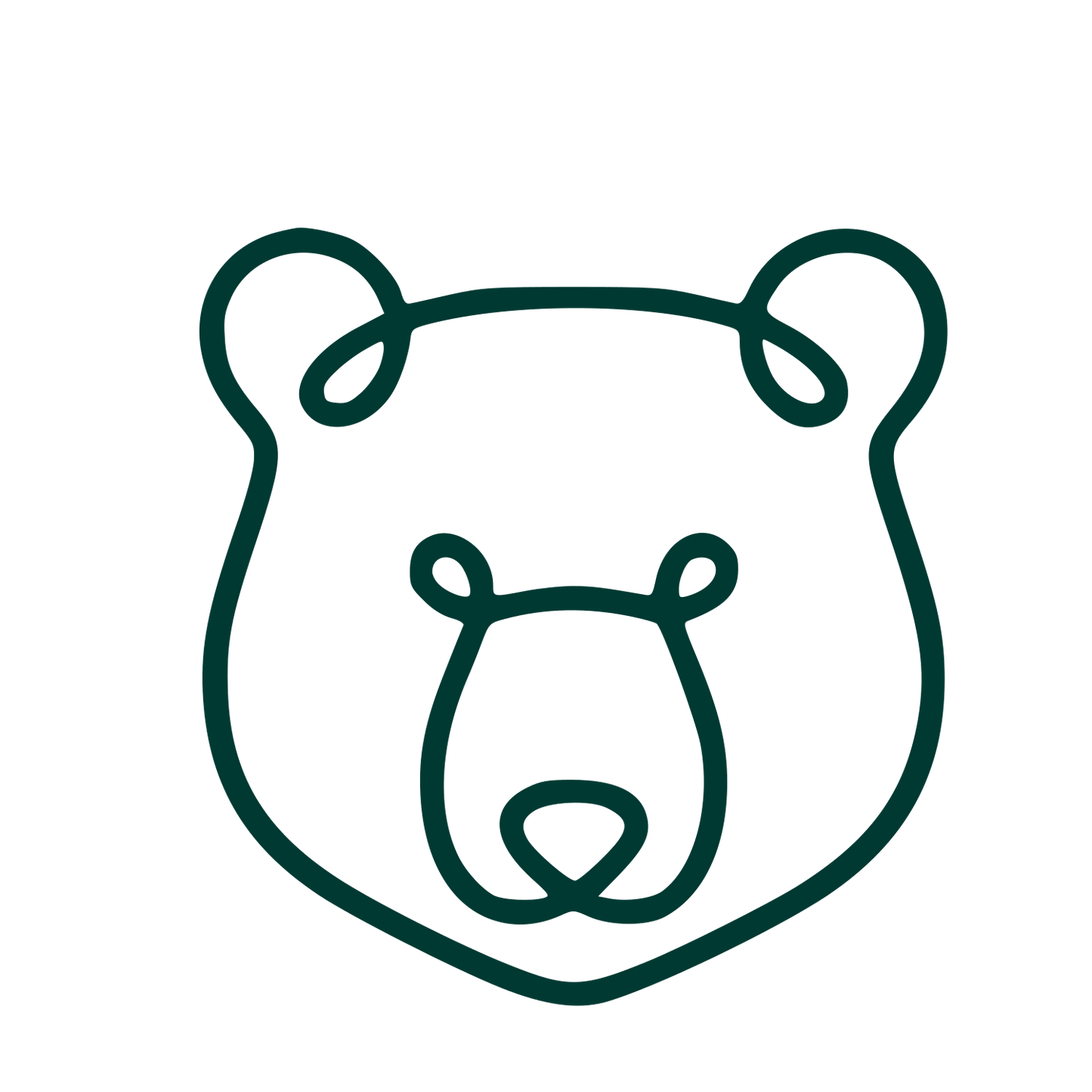 Monoline Bear Face Logo #003932