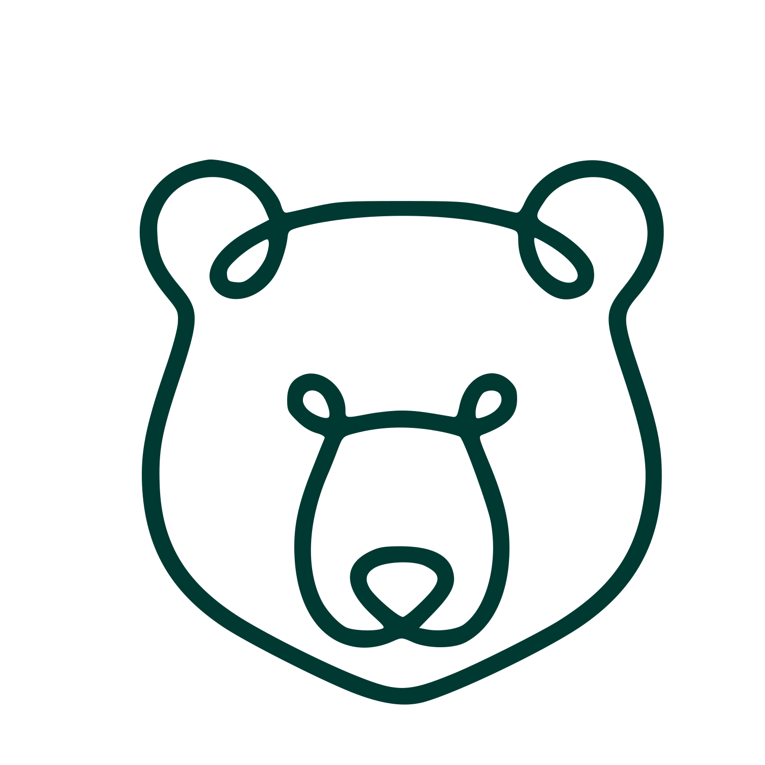 Monoline Bear Face Logo #003932