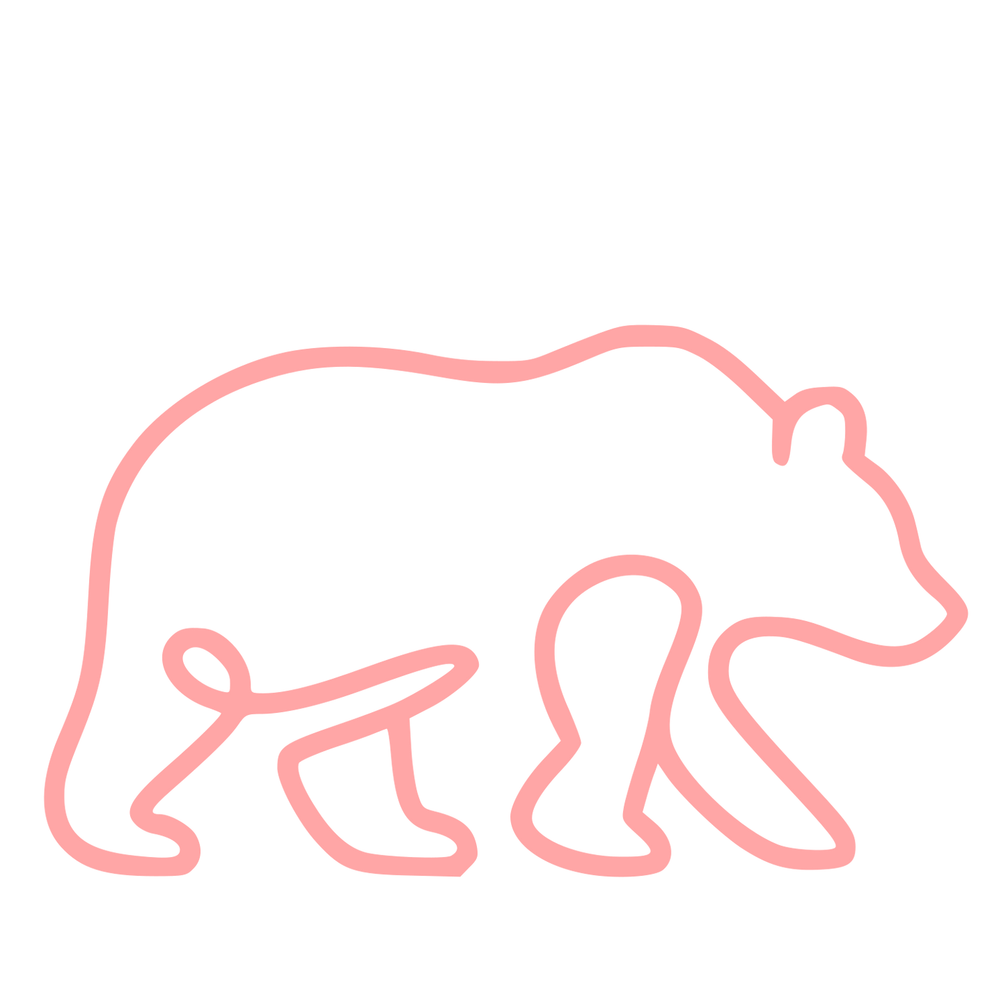 Monoline Bear Logo #ffa6a6