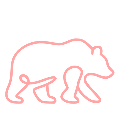 Monoline Bear Logo #ffa6a6