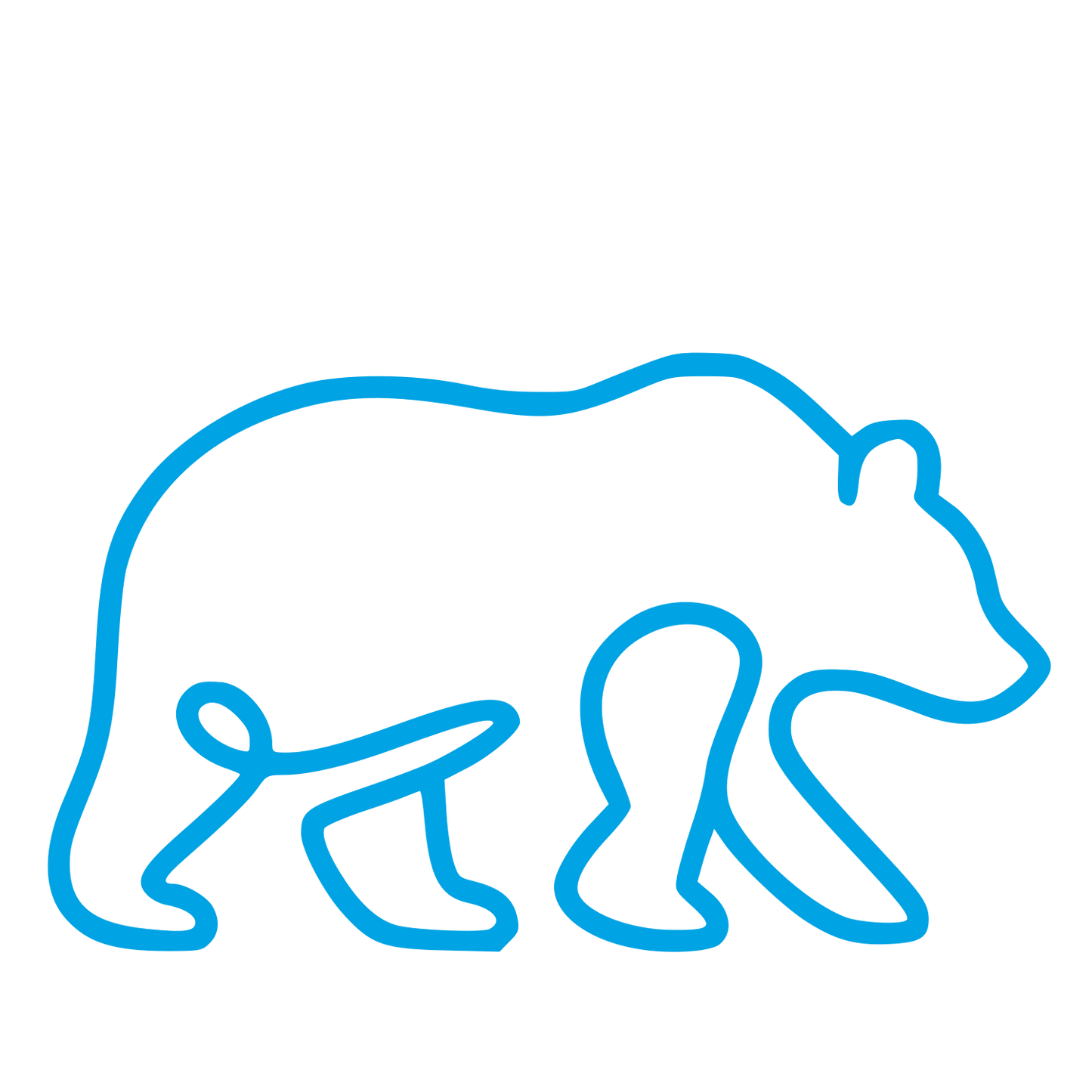 Monoline Bear Logo #00a3e4
