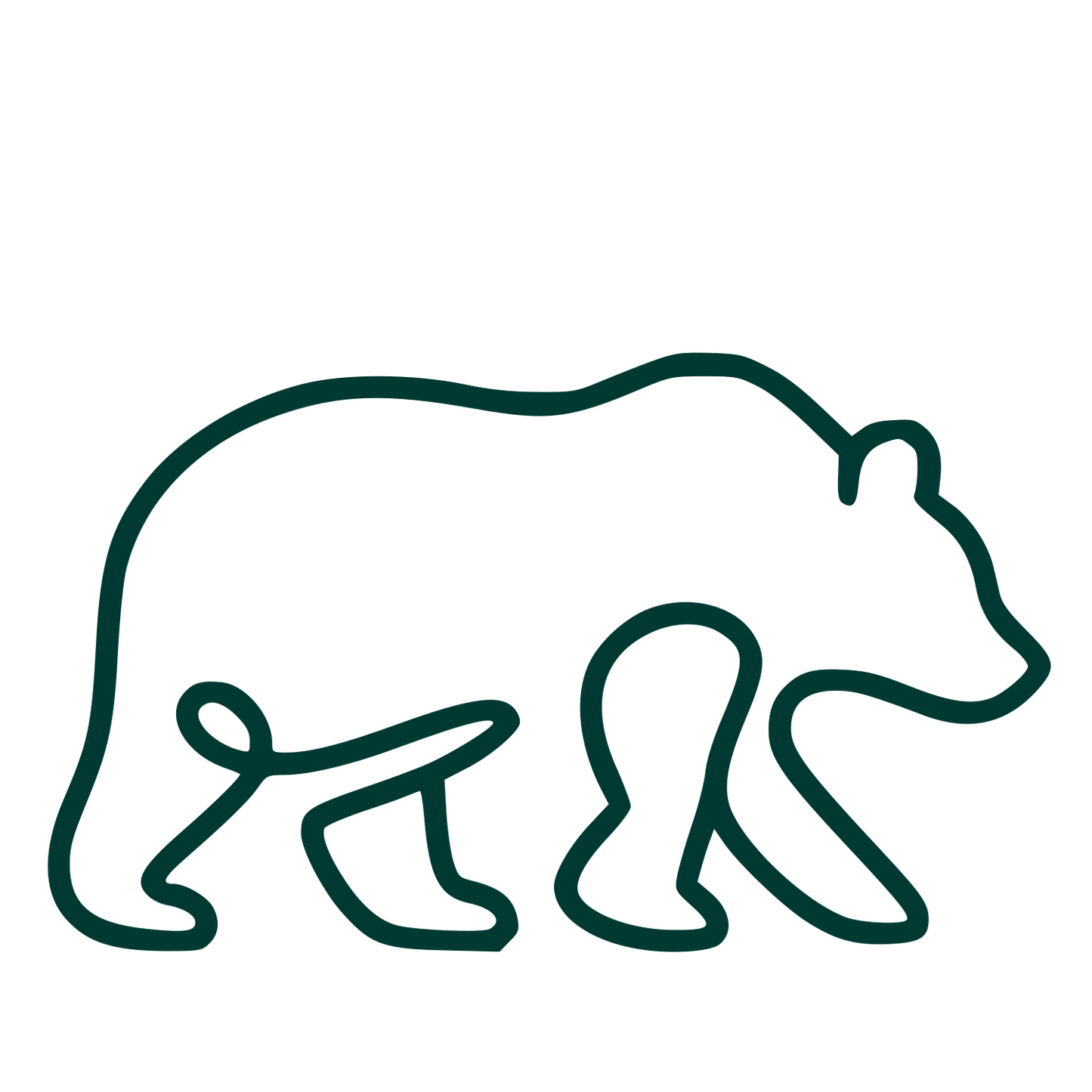 Monoline Bear Logo #003932