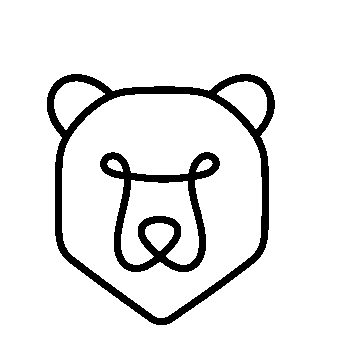 Monoline Bear Head Logo