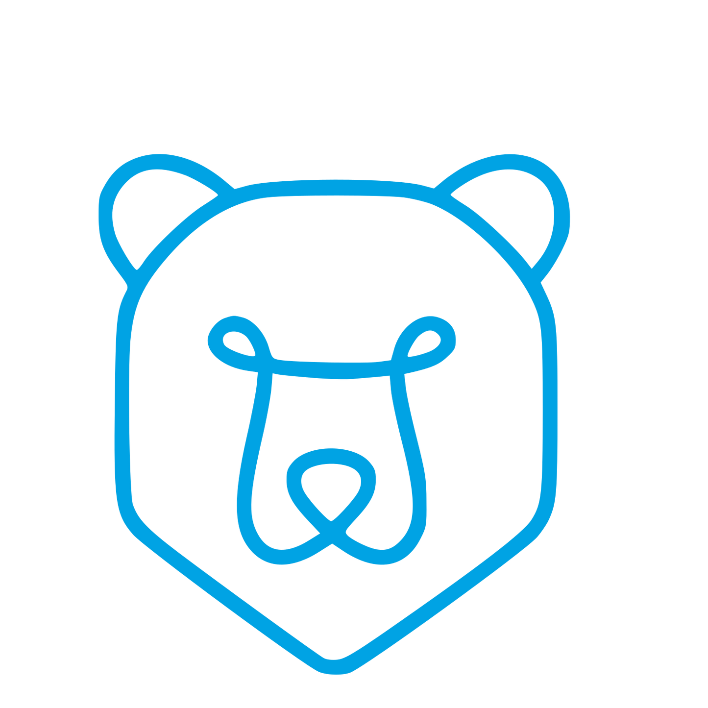 Monoline Bear Head Logo #00a3e4
