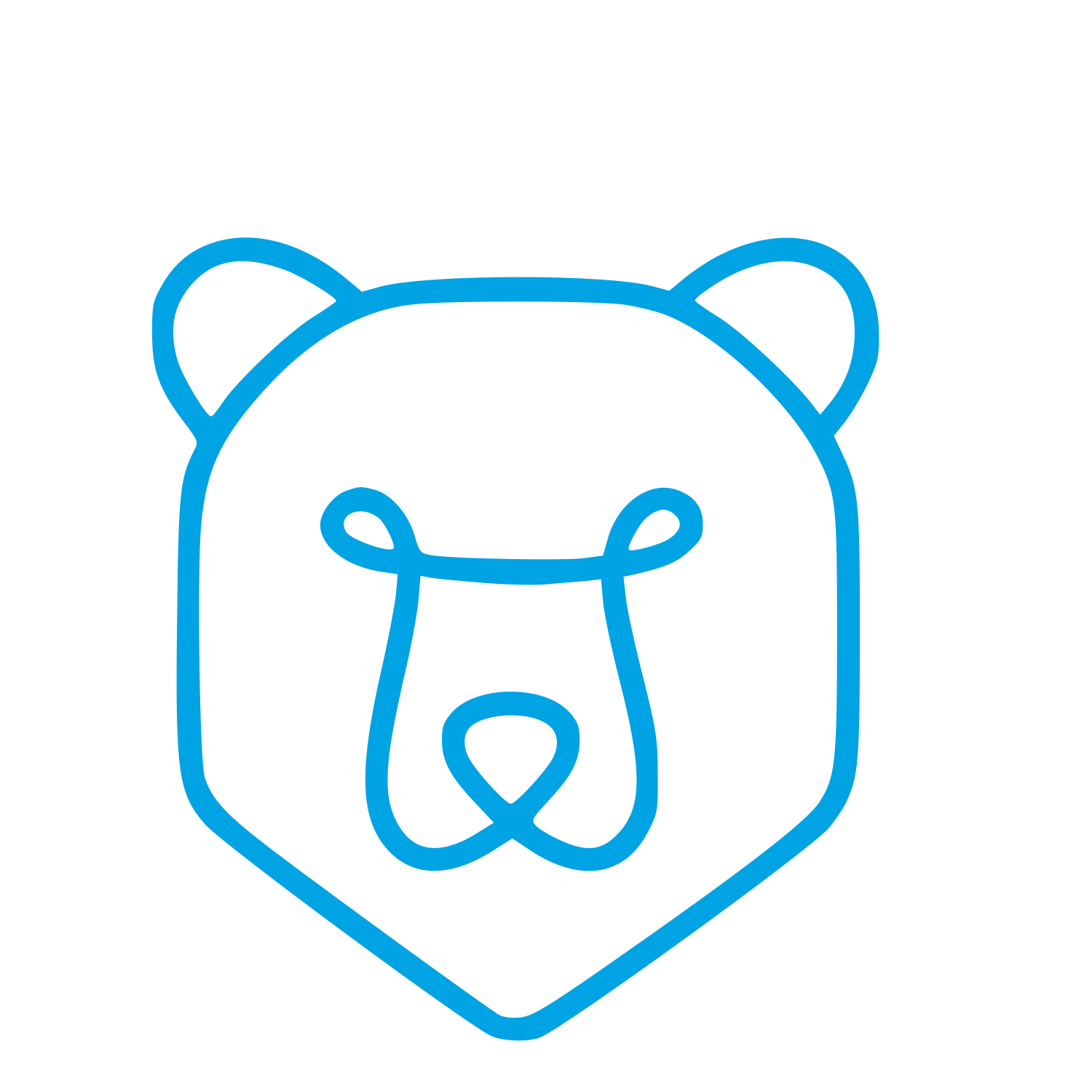 Monoline Bear Head Logo #00a3e4