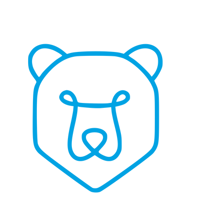 Monoline Bear Head Logo #00a3e4