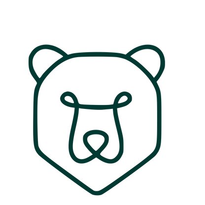 Monoline Bear Head Logo #003932