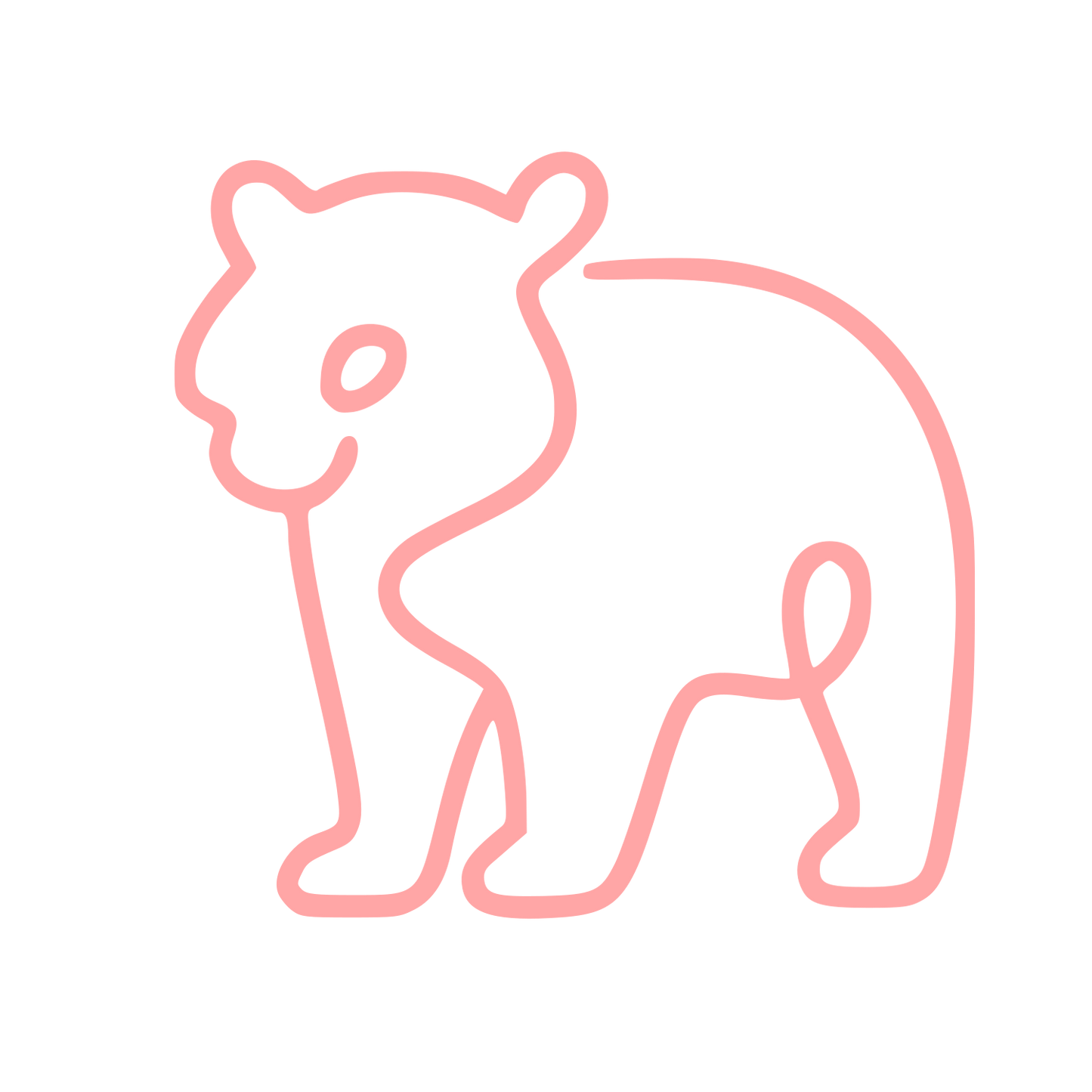 Monoline Bear Logo #ffa6a6