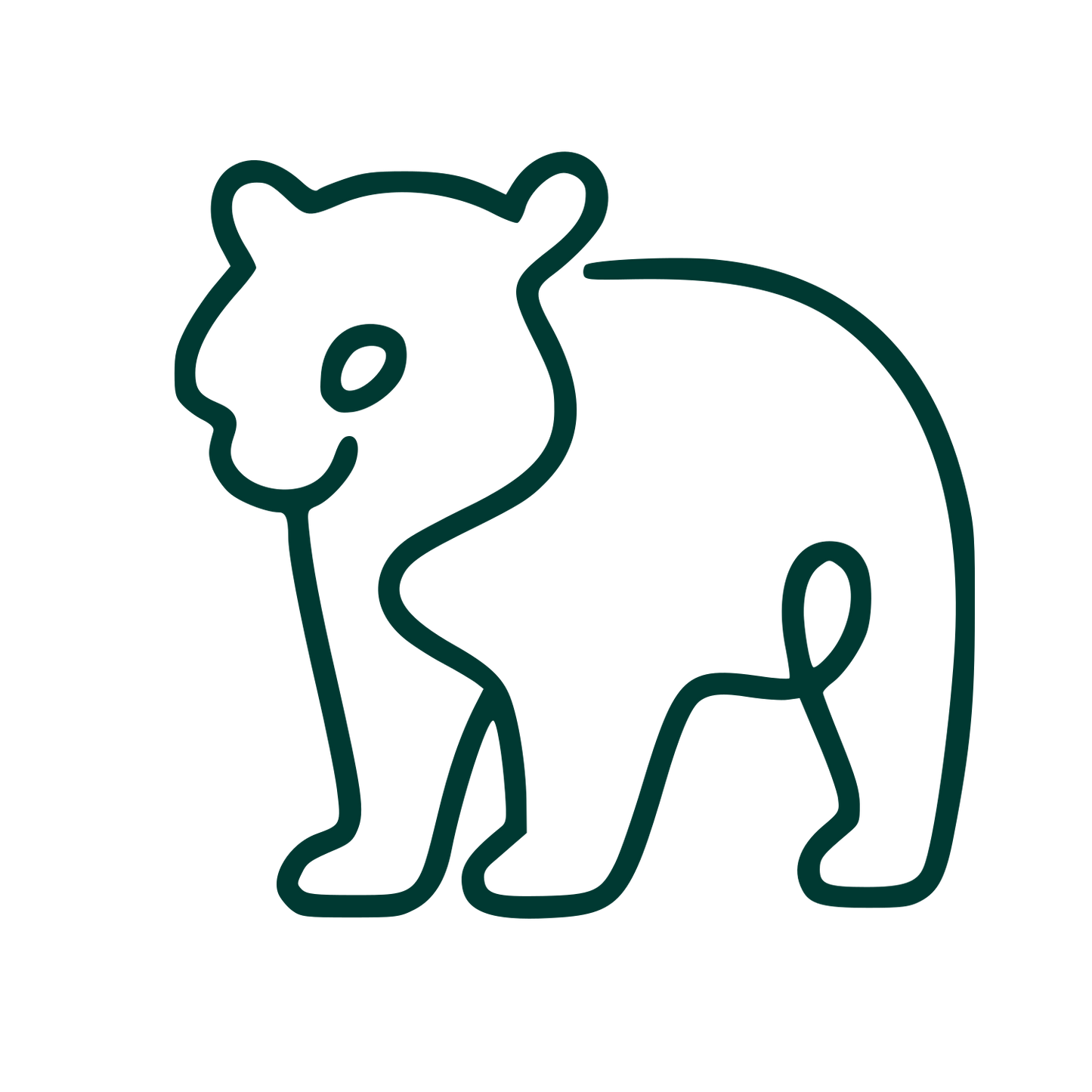 Monoline Bear Logo #003932