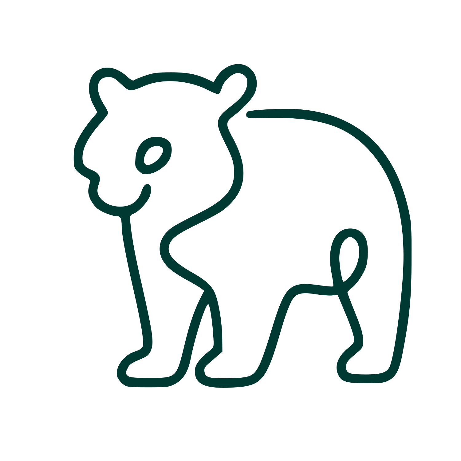 Monoline Bear Logo #003932