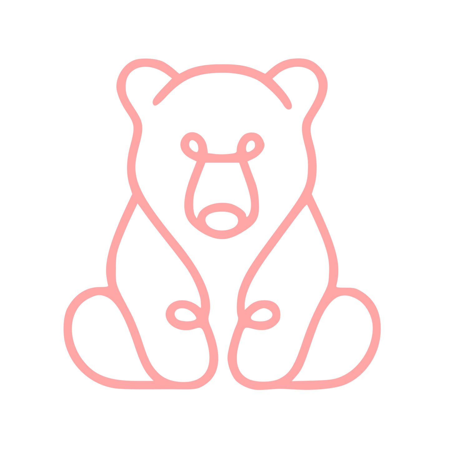Monoline Bear Logo #ffa6a6
