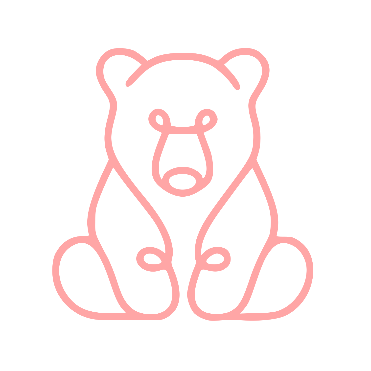Monoline Bear Logo #ffa6a6