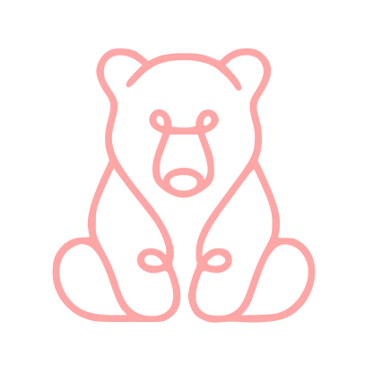 Monoline Bear Logo #ffa6a6