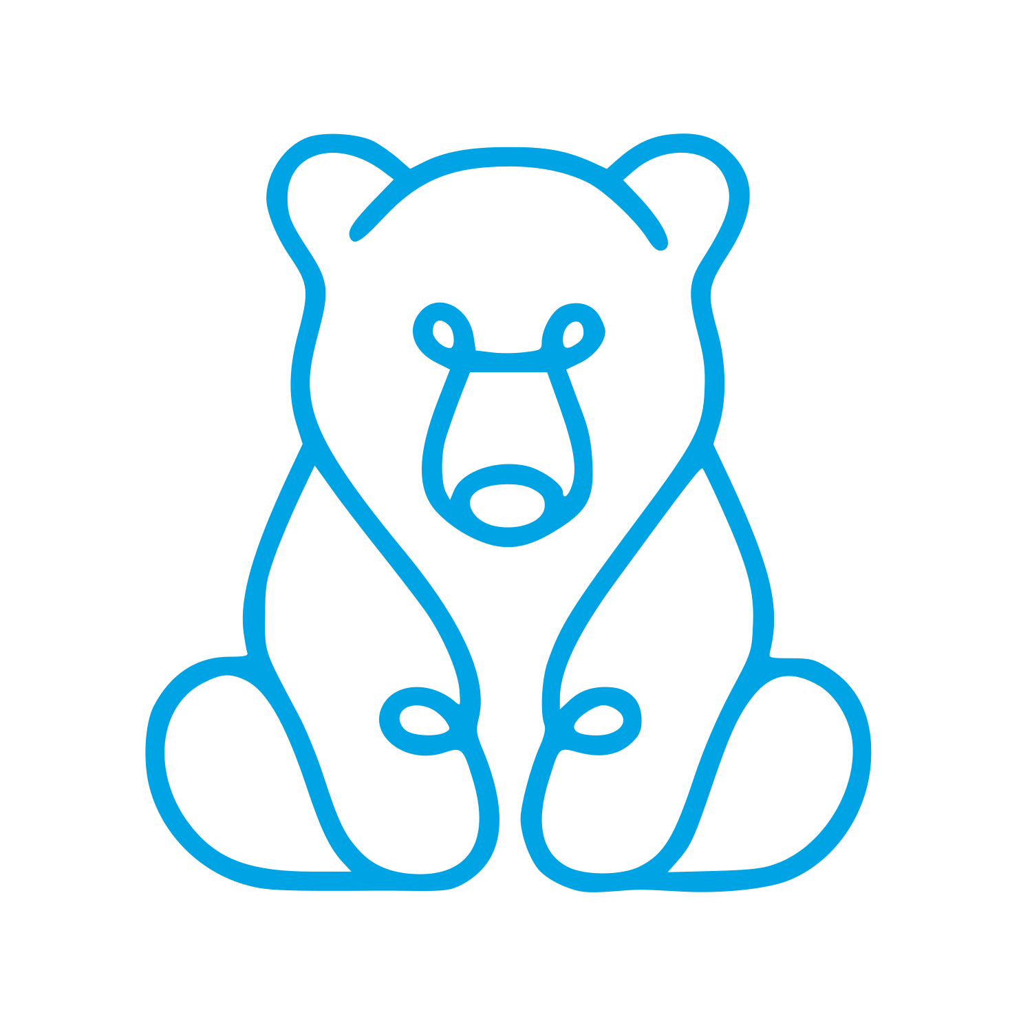 Monoline Bear Logo #00a3e4