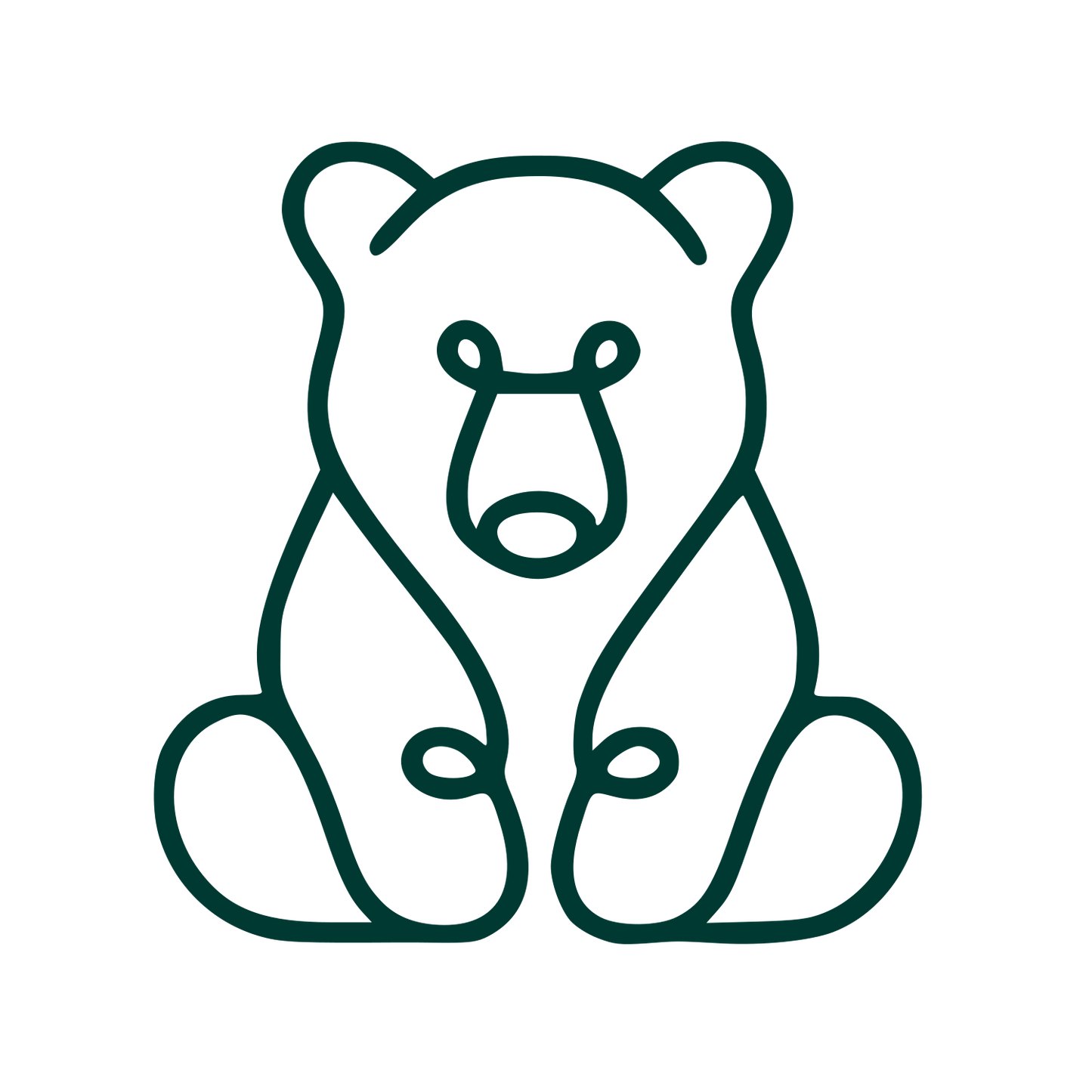 Monoline Bear Logo #003932